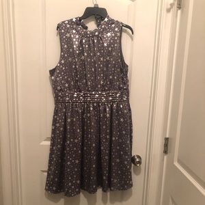 NWOT modcloth gray shinny Star Dress